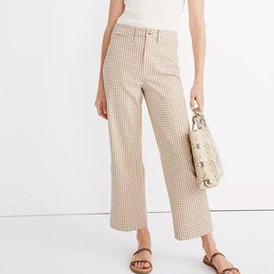 MADEWELL Slim Emmett Wide-Leg Pants Gingham Check 27 Womens